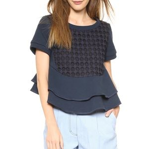 Sea short sleeve ruffle sweatshirt
